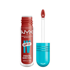 NYX Professional Makeup Lip IV Hydrating Gloss Stain, Lip Gloss, Infused with VITAMINS & COCONUT WATER, Up to 12HR Hydration, High Pigment, Wet Shine Finish, Shade: Burst That Tang!