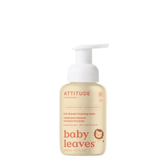 ATTITUDE 2-in-1 Hair and Body Foaming Baby Wash, Made in Canada, EWG Verified Shampoo Soap, Dermatologically Tested, Made with Naturally Derived Ingredients, Vegan, Pear Nectar, 295 mL