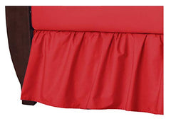 American Baby Company 100% Natural Cotton Percale Ruffled Crib Skirt, Red, 52"L x 28"W + 13.5"