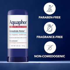 Aquaphor Healing Balm Stick for Chapped, Chafed Skin, Enriched with Avocado Oil and Shea Butter, No-Mess Application Perfect for On-The-Go Use, Fragrance Free, Dermatological Skin Care, 18.4 g
