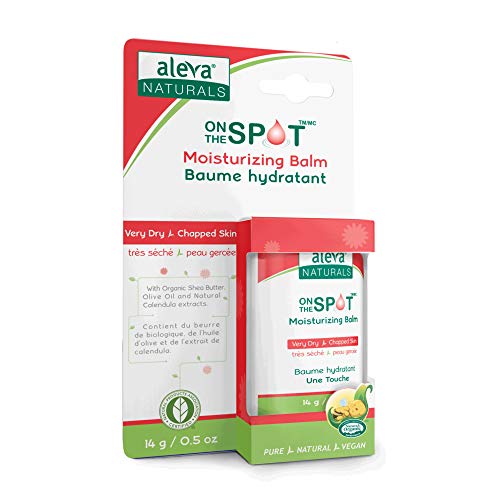 Aleva Naturals On The Spot Body Butter Moisturizing Balm, Skin Care to Soothe and Calm Dry Skin, Natural, Vegan, Plant-Based, Hypoallergenic, For Face, Body and Sensitive Skin - 14g (0.5Oz)