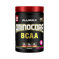 ALLMAX AMINOCORE BCAA Powder for Workout Muscle Recovery & Increased Endurance - Sugar Free, No Fillers 8.18 Grams Bcaas Amino Acids, B Vitamins for Women and Men - 30 Servings | Pink Lemonade, 345g