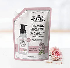 J.R. Watkins Rosewater Foaming Hand Soap Refill Pouch, 828 mL