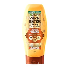 Garnier Whole Blends Honey Treasures Repairing Conditioner for Damaged and Dry Hair, Repairs Split Ends and Breakage, more Moisture, Paraben-Free, 370mL