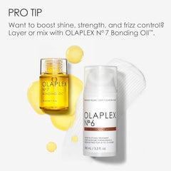 Olaplex N°.6 Bond Smoother: Leave-In Styling Treatment | Smooths, Conditions, & Strengthens | Frizz Control for Up to 72 Hours | For Coily, Curly, Straight, and Wavy, 100 mL / 3.3 Fl Oz