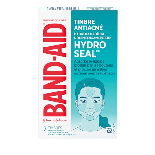 Band-Aid Hydro Seal Acne Blemish Patch - Hydrocolloid Pimple Patches, Face Pimple Spot Care - 7 Count, beige