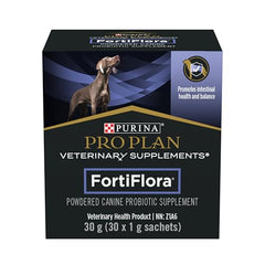 Purina Pro Plan Veterinary Supplements Dog Supplement, FortiFlora Powdered Canine Probiotic - 30 x 1 g Sachets (1 Pack), Brown