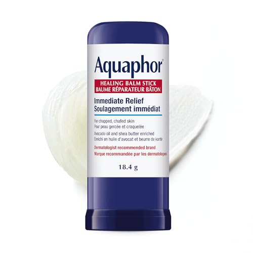 Aquaphor Healing Balm Stick for Chapped, Chafed Skin, Enriched with Avocado Oil and Shea Butter, No-Mess Application Perfect for On-The-Go Use, Fragrance Free, Dermatological Skin Care, 18.4 g