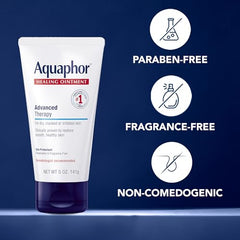 Aquaphor Healing Ointment, Multipurpose Ointment for Dry, Cracked Skin, Chafing, Cuticle Care, Fragrance Free, Non Greasy and Non Comedogenic Body Moisturizer, Dermatological Skin Care, 141g Tube