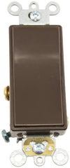 Leviton Decora Plus Rocker Switch, 15 Amp, Commercial Quiet Switch, 5691-2, Brown