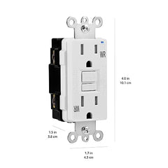 Amazon Basics Weather-Resistant GFCI Receptacle with LED Indicator, 15 Amp