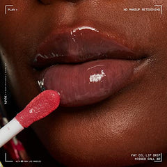 NYX Professional Makeup Lip Gloss, High Shine, Non-Sticky FInish, 12 Hours Hydrating, Fat Applicator, With Squalane, Raspberry and Cloudberry Oils, Fat Oil Lip Drip, Shade: MISSED CALL (Pink)