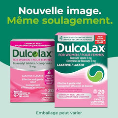 Dulcolax for Women, Bisacodyl 5mg Stimulant Laxatives for Occasional Constipation Relief, Laxative and Constipation Relief for Women, Including Those who are Breastfeeding, 20 Count
