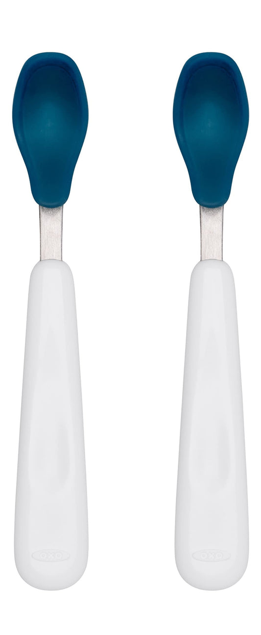 OXO Tot Feeding Spoon Set with Soft Silicone, Navy, 1 EA