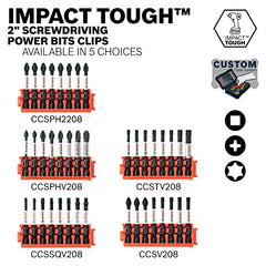 Bosch CCSV208 8Piece Impact Tough Phillips, Square & Torx 2 in. Power Bits with Clip for Custom Case System