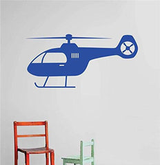 Design with Vinyl Cryst 572 1287 Blue Helicopter Aircraft Boys Kids Children Vinyl Wall Decal Art Home Decor Bedroom Living Room, 10 by 20-Inch, Blue