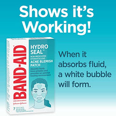 Band-Aid Hydro Seal Acne Blemish Patch - Hydrocolloid Pimple Patches, Face Pimple Spot Care - 7 Count, beige