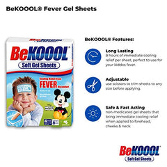 BeKoool Soft Cooling Gel Sheets for Kids, 4 Count
