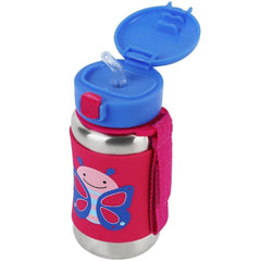 Skip Hop Toddler Sippy Cup with Straw, Zoo Stainless Steel Straw Bottle, Butterfly