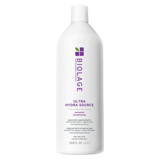 Biolage Ultra HydraSource Shampoo, Deeply Moisturizes Very Dry Hair, For Thick, Coarse Hair, Infused with Cupuaçu Butter & Salicylic Acid, Packaging May Vary