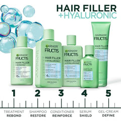 Garnier Fructis Hair Filler + Hyaluronic Acid Moisture Repair Sulfate-Free Serum, for Curly and Wavy Hair, up to 15X More Moisture & 100 Hours of Frizz Control, 111ml