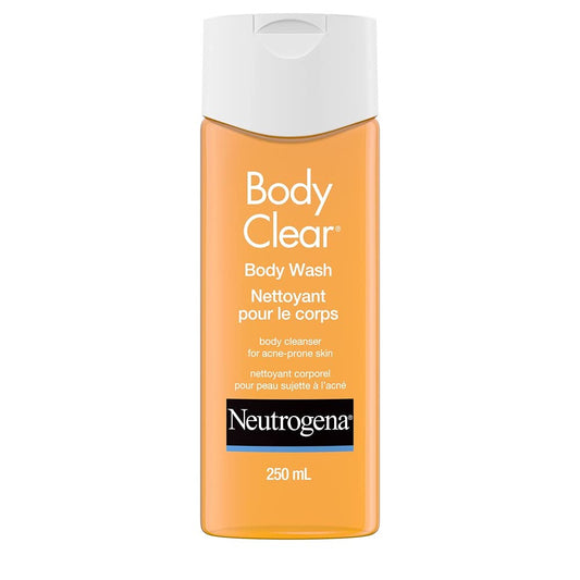 Neutrogena Body Clear Acne Body Wash with Salicylic Acid - Pimple Care Product, Acne Treament, Pore Cleaner, Help Treat Breakouts on Back, Chest & Shoulders, Non-Comedogenic- 250 mL