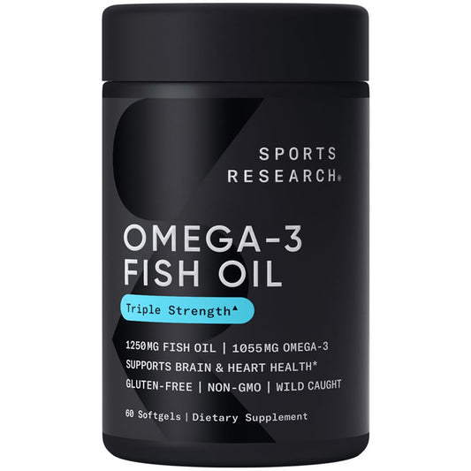 Sports Research Omega-3 Fish Oil, Triple Strength, 60 Softgels