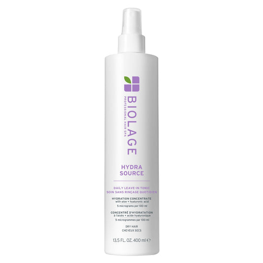 Biolage Leave In Treatment, HydraSource Daily Moisturizing Leave In Tonic for Dry Hair, Renews Shine and Protects Hair from Environmental Damage, 400 ML, Packaging May Vary
