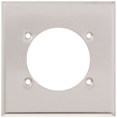 Leviton 2-Gang Power Receptacle Wallplate, Flush Mount, Standard Size, Device Mount, 302 Stainless Steel, S701-40
