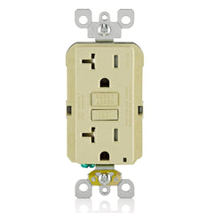 Leviton GFCI Receptacle, 20 Amp Tamper-Resistant, GFTR2-I, Ivory