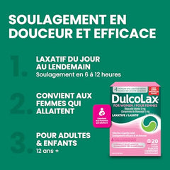 Dulcolax for Women, Bisacodyl 5mg Stimulant Laxatives for Occasional Constipation Relief, Laxative and Constipation Relief for Women, Including Those who are Breastfeeding, 20 Count