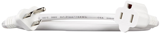Amazon Basics 3-Foot Extension Cord - 13 Amps, 125V - White