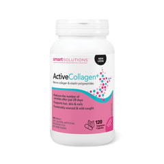 Smart Solutions Active Collagen+, with Hydrolyzed Wild Fish Collagen & Elastin Polypeptides, Supports Hair, Skin, & Nails, 120 Vegetarian Capsules