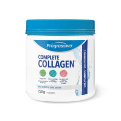 Progressive Complete Collagen Unflavoured, Canadian-Made, for Healthier Hair, Skin, Nails and Joints. Grass-Fed Non-GMO with Antioxidants, Hydrolyzed with Vitamin C for Best Absorption, 250 g