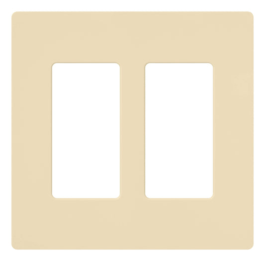 Lutron Claro 2 Gang Decorator/Rocker Wallplate, Gloss | CW-2-IV | Ivory