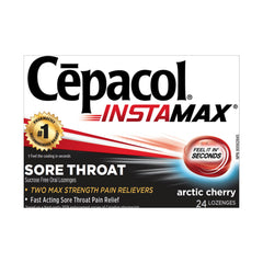 Cepacol Instamax Arctic Cherry, Sore Throat lozenges, 24 Count (Pack of 1)