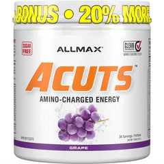 ALLMAX ACUTS Amino Energy Powder with Amino Acids Supplement, Grape, 36 Servings, Caffeine, Green Coffee Extract, 2000 mg Taurine, L-Carnitine, Sugar Free, Gluten & Dye Free, Amino Acid Drink