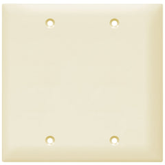 ENERLITES Double Blank Device Wall Plate, Gloss Finish, Standard Size 2-Gang 4.50" x 4.57", Polycarbonate Thermoplastic, 8802-LA, Light Almond