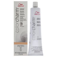 COLORCHARM Permanent Gel | Hair Color for Gray Coverage| 1N/051 Black| | 2 Fl oz.