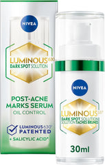 NIVEA LUMINOUS630 Dark Spot Solution Post-Acne Marks Face Serum for Combination and Oily Skin, Dark Spot Serum for Women with Hyaluronic and Salicylic Acid to Reduce Look of Post Acne Dark Marks, 30mL