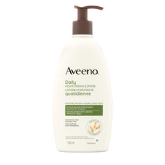 Aveeno Daily Moisturizing Body Lotion for Normal to Dry Skin, Moisturizer with Soothing Prebiotic Oat, Non Greasy, Non Comedogenic, Fragrance Free Body Lotion for Women & Men, 532mL