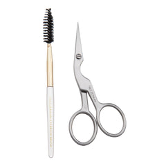 Tweezerman Brow Scissors & Brush, Classic Stainless Steel