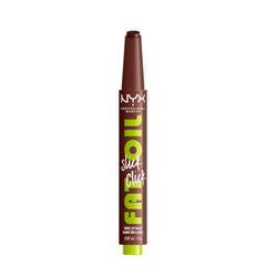 NYX PROFESSIONAL MAKEUP, Fat Oil Slick Click, Balm in a stick, Infused with nourishing oils, High shine finish - Trending Topic (Brown)