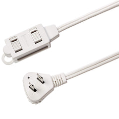 Amazon Basics 3-Foot 2-Prong Indoor Extension Cord Power Strip-Flat Plug-13 Amps, 1625 Watts, 125 VAC-2-Pack, White