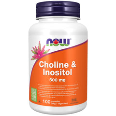 NOW Supplements, Choline & Inositol 500 mg, Healthy Nerve Transmission*, Nervous System Health, 100 Capsules