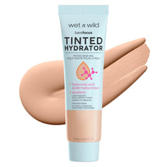 wet n wild Bare Focus Tinted Hydrator Matte Natural Finish, Oil-Free Tinted Face Moisturizer Makeup, Hyaluronic Acid, Squalane, Sheer To Medium Coverage – Light