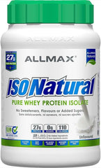 ALLMAX ISONATURAL Whey Protein Isolate, Unflavored - 2 lb - 27 Grams of Protein Per Scoop - Zero Fat & Sugar - 99% Lactose Free - with Prebiotics - No Artificial Flavors - Approx. 31 Servings