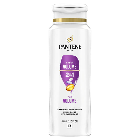 Pantene Sheer Volume 2-in-1 Shampoo & Conditioner, 355 mL