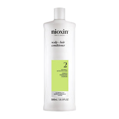 Nioxin Scalp + Hair Thickening System 2 Conditioner, For Natural Hair with Progressed Thinning, 16.9 fl oz (Packaging May Vary)