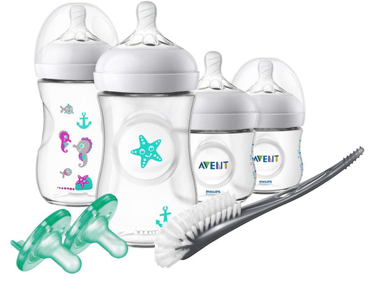 Philips Avent Natural Baby Bottle Gift Set Seahorse Design SCD113/37